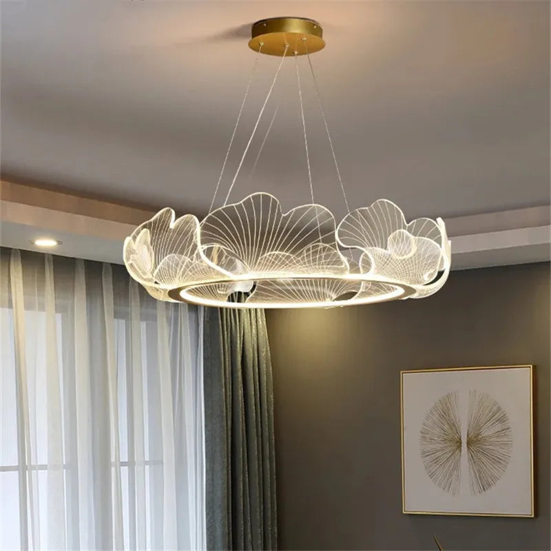 J.Y.R® Artistic Butterfly Lamp - Lotus leaf chandelier with LED lighting. Adds elegance and sophistication to any room.