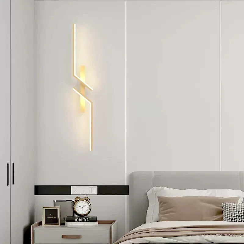 Close-up of J.Y.R® LED Wall Lamp – minimalist design with trichromatic dimming for customizable lighting.