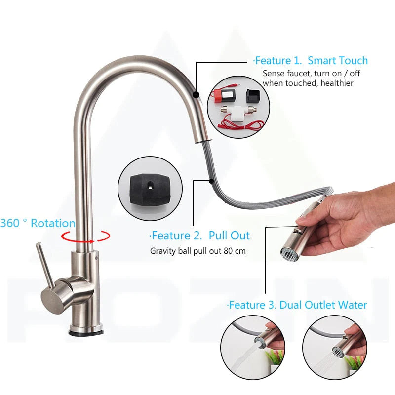 J.Y.R® Smart Touch Kitchen Faucet