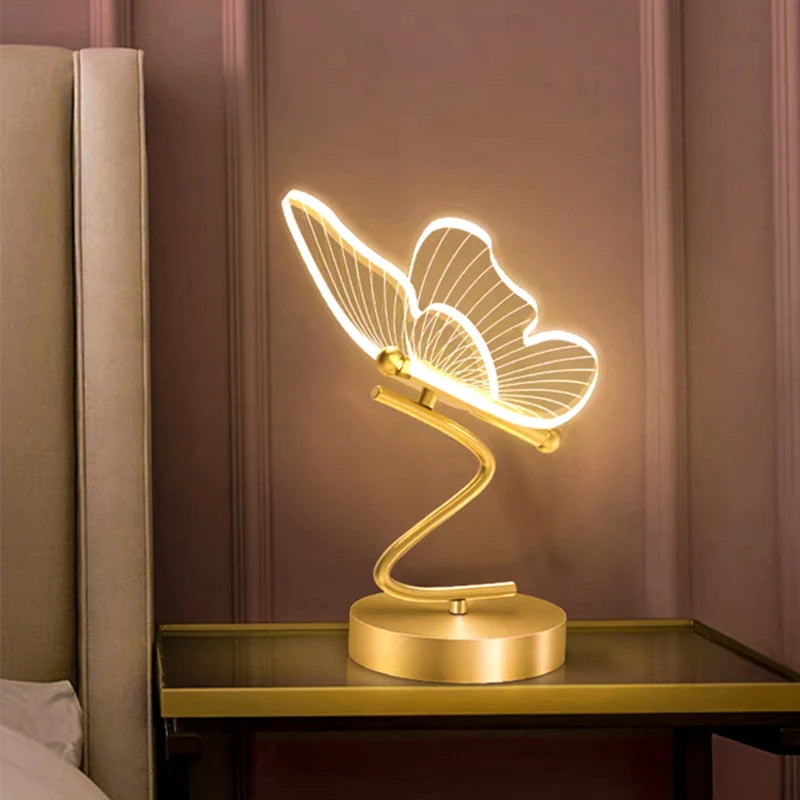 J.Y.R® Butterfly Lamp with sleek Nordic-inspired design and warm LED light.