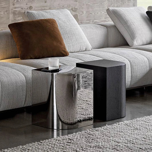 J.Y.R® Stylish Black Oak and Chrome End Table