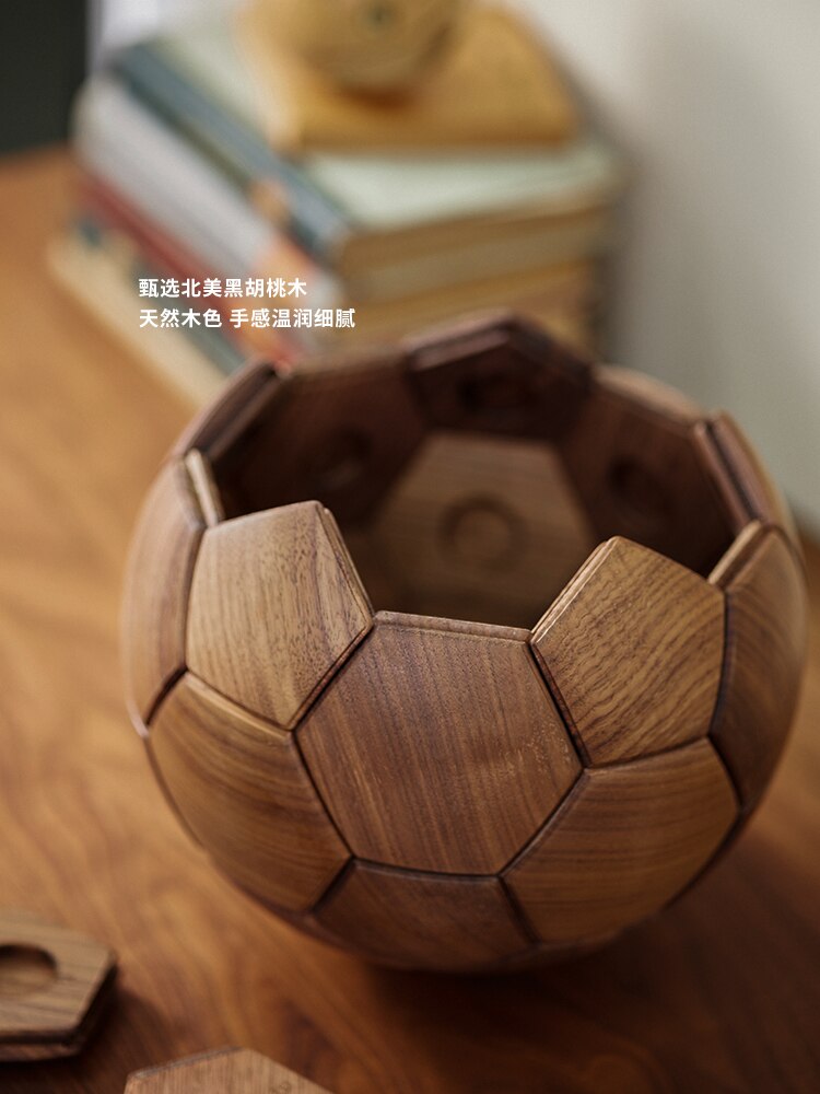 J.Y.R®Wood Soccer Ball Sculpture