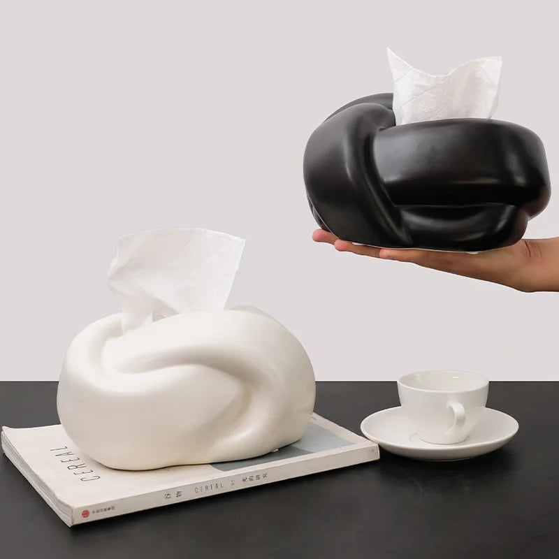 J.Y.R® Ceramic Knotted Tissue Box