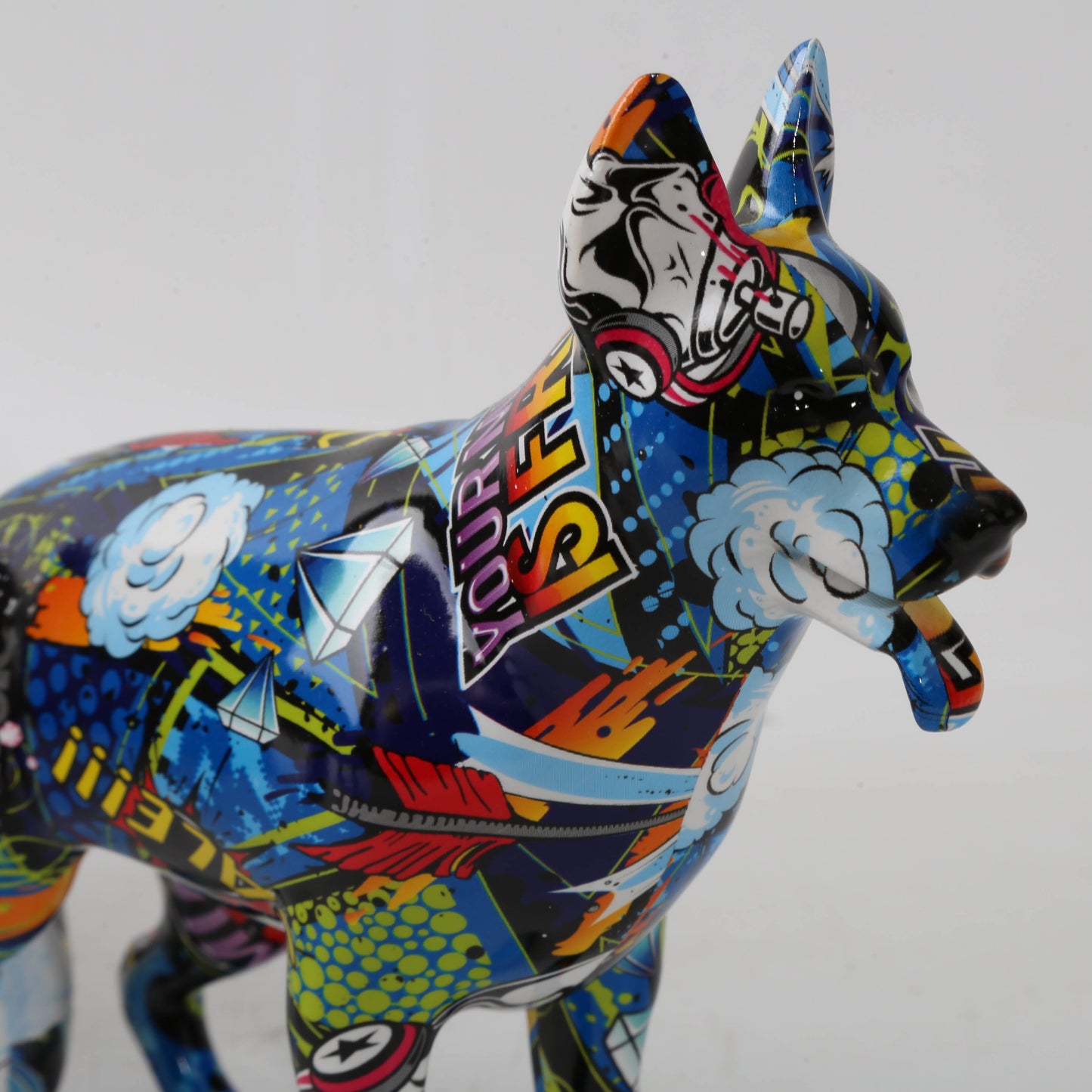 J.Y.R®German Shepherd Graffiti Painted Statue