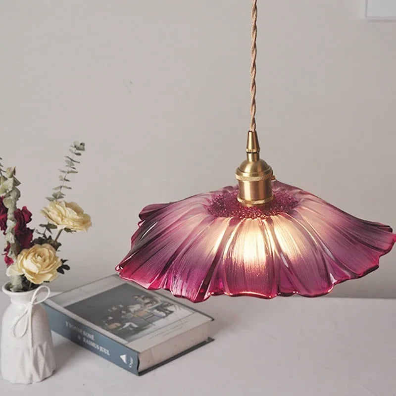 J.Y.R® Vintage Flower Glass Pendant Light