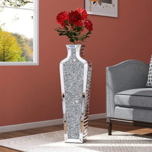 J.Y.R® Luxe Crushed Diamond Mirror Floor Vase