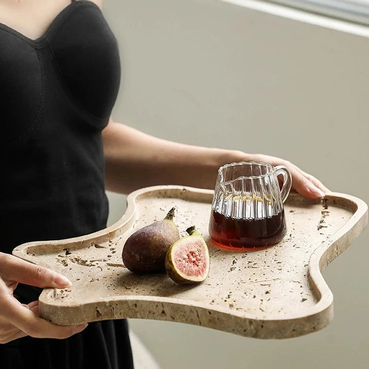 J.Y.R® Vintage Travertine Stone Tray