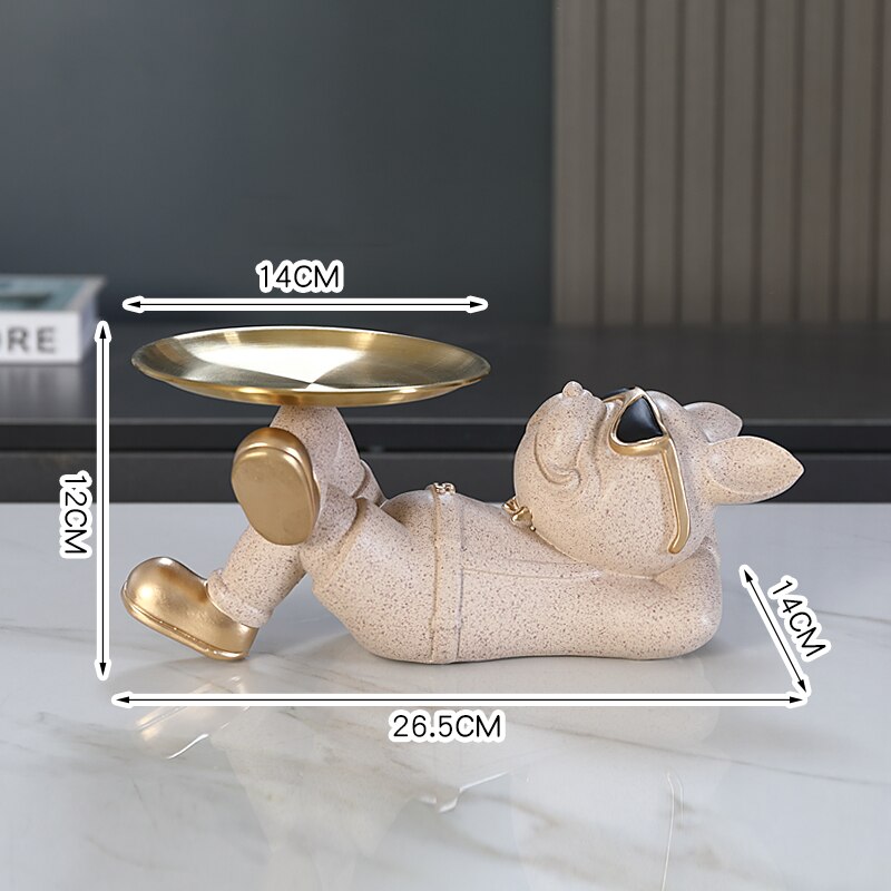 J.Y.R® Zen Bulldog Sculpture And Tray