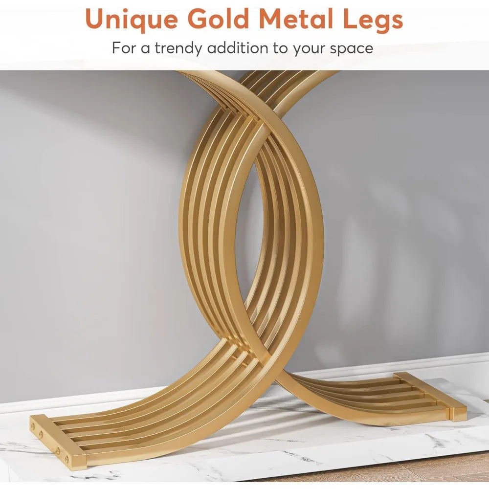 J.Y.R® Modern Gold Console Table