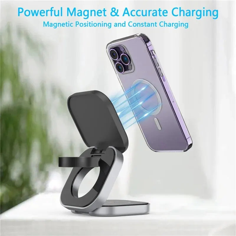 J.Y.R® TriFold Pro: 3-in-1 Magnetic Wireless Charging Stand