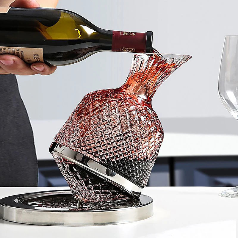 J.Y.R® Crystal Glass 360-Rotating Decanter