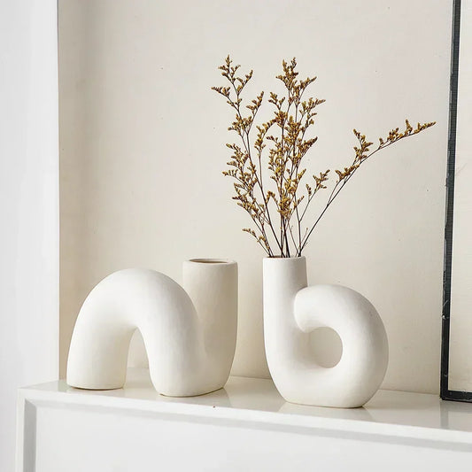 J.Y.R® Artistic Curved Ceramic Vase