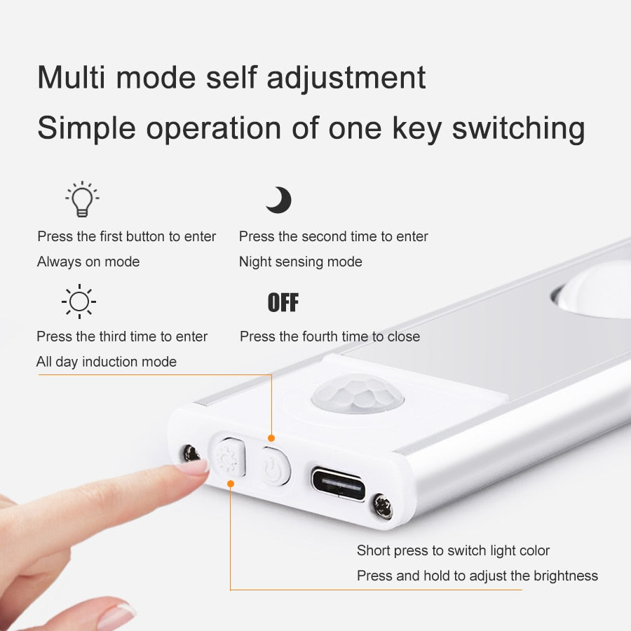 J.Y.R®Rechargeable LED Cabinet Light With Motion Sensor