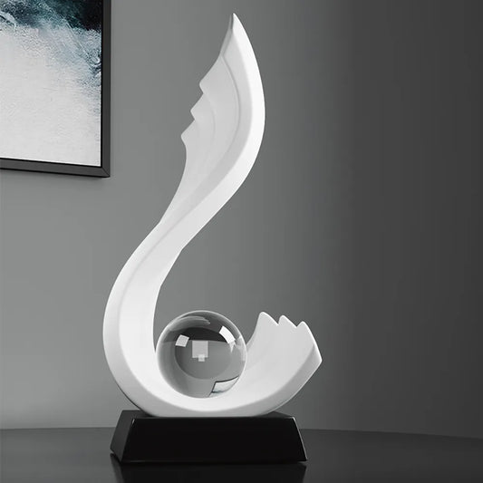 J.Y.R® Crystal Ball Irregular Wave Statue