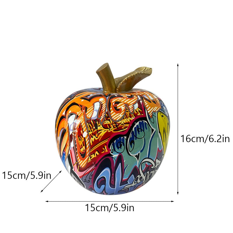 J.Y.R®Graffiti Painted Apple Sculpture