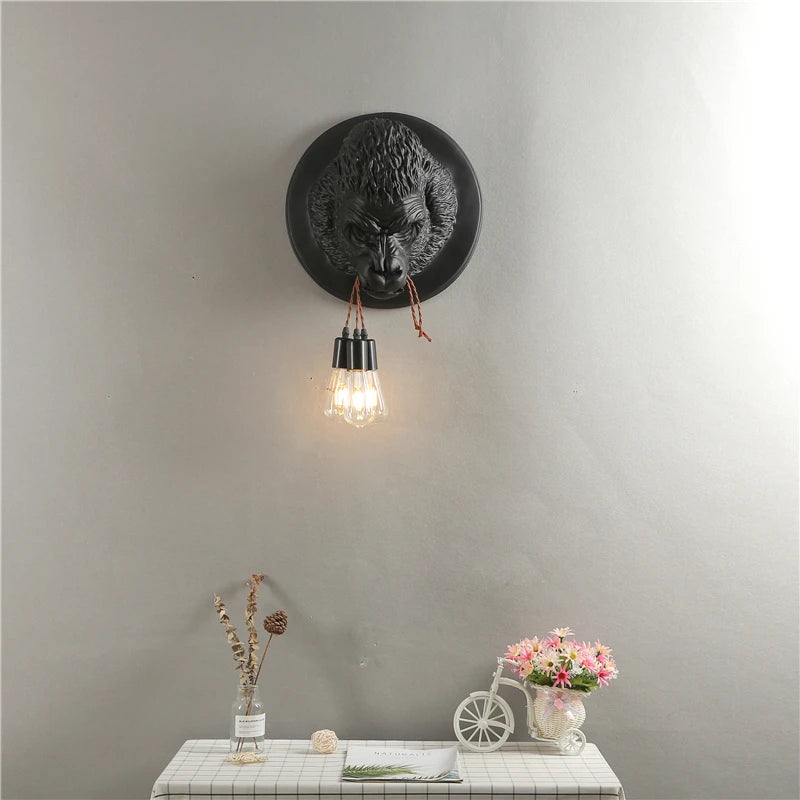 J.Y.R® Modern Gorilla and Bulldog Resin Wall Lamp