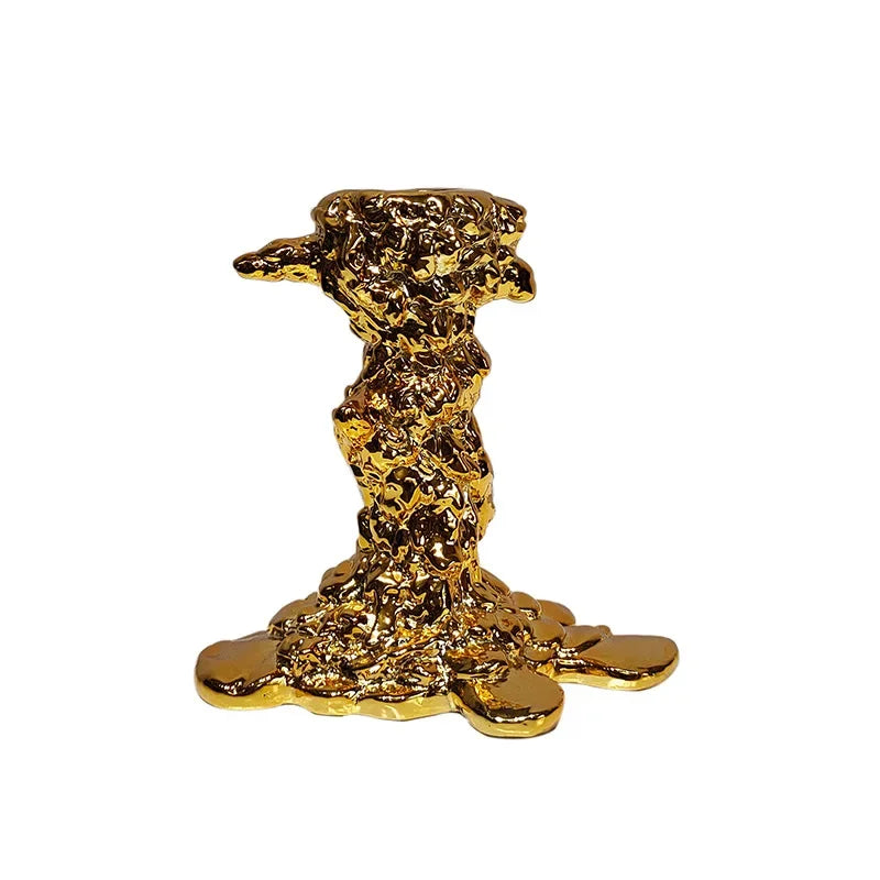 J.Y.R® Golden Resin-plated Surface Melt Shape Candle Holder