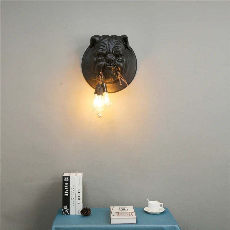 J.Y.R® Modern Gorilla and Bulldog Resin Wall Lamp