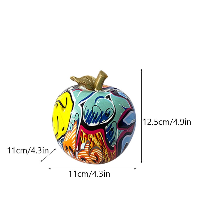 J.Y.R®Graffiti Painted Apple Sculpture