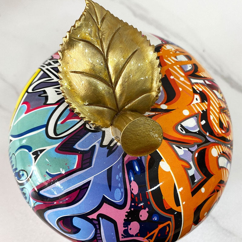 J.Y.R®Graffiti Painted Apple Sculpture