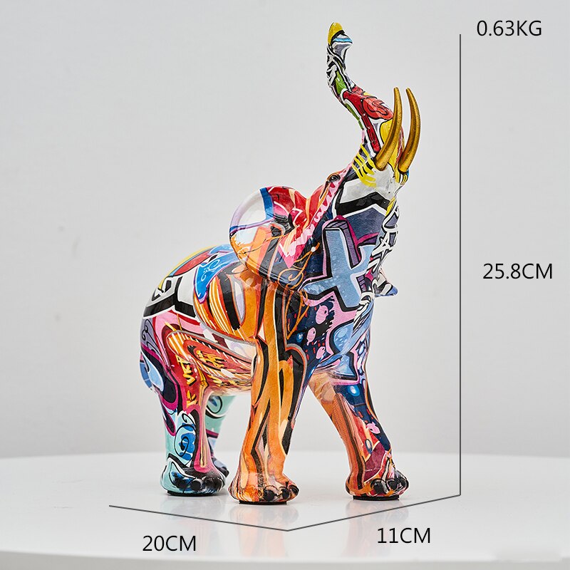 J.Y.R® Elephant Nordic Painted Statue