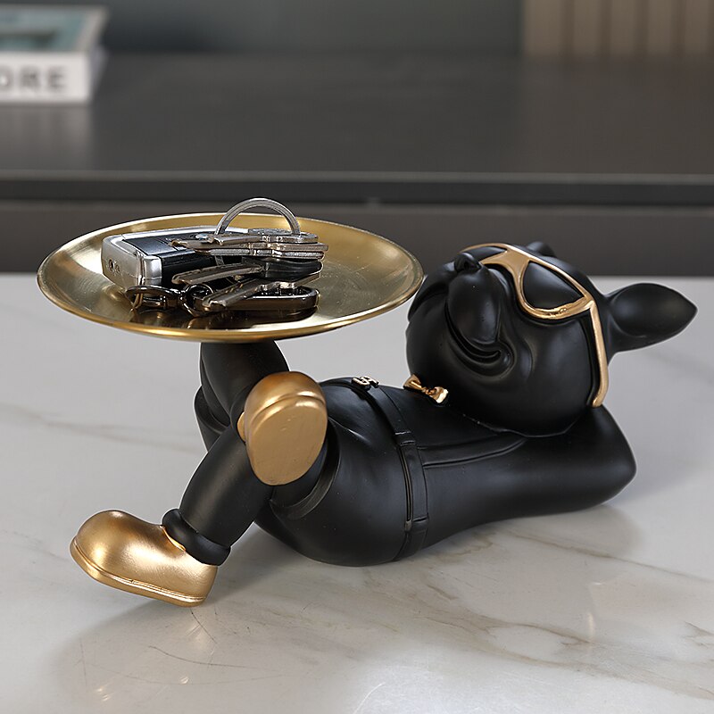 J.Y.R® Zen Bulldog Sculpture And Tray