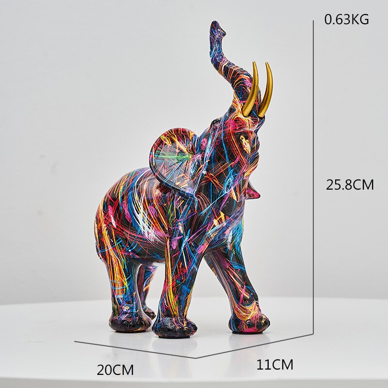 J.Y.R® Elephant Nordic Painted Statue