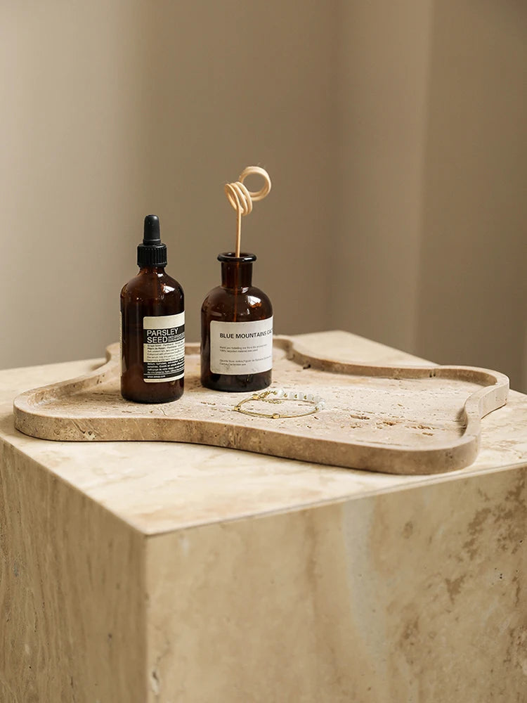 J.Y.R® Vintage Travertine Stone Tray