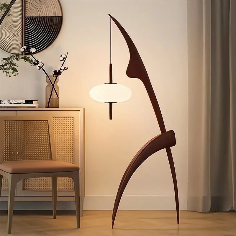 J.Y.R® Modern Simple Walnut Solid Wood Floor Lamp