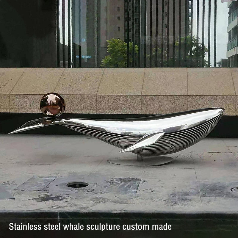 J.Y.R®Stainless Steel Whale Sculpture