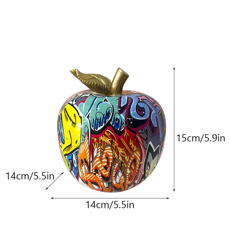 J.Y.R®Graffiti Painted Apple Sculpture