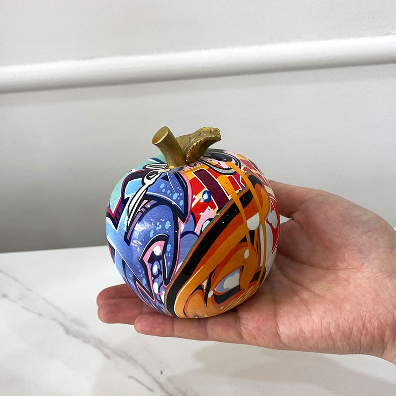 J.Y.R®Graffiti Painted Apple Sculpture