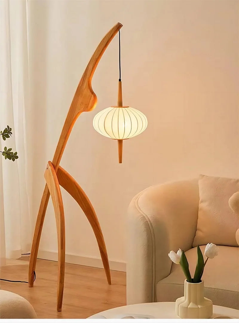 J.Y.R® Modern Simple Walnut Solid Wood Floor Lamp