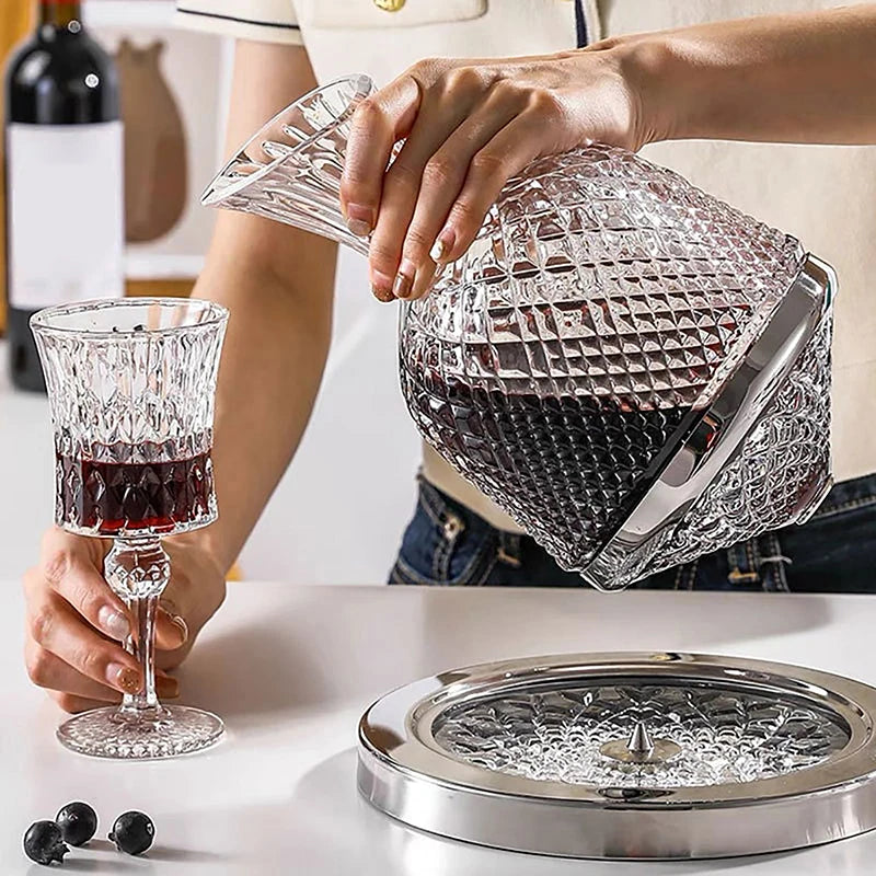 J.Y.R® Crystal Glass 360-Rotating Decanter