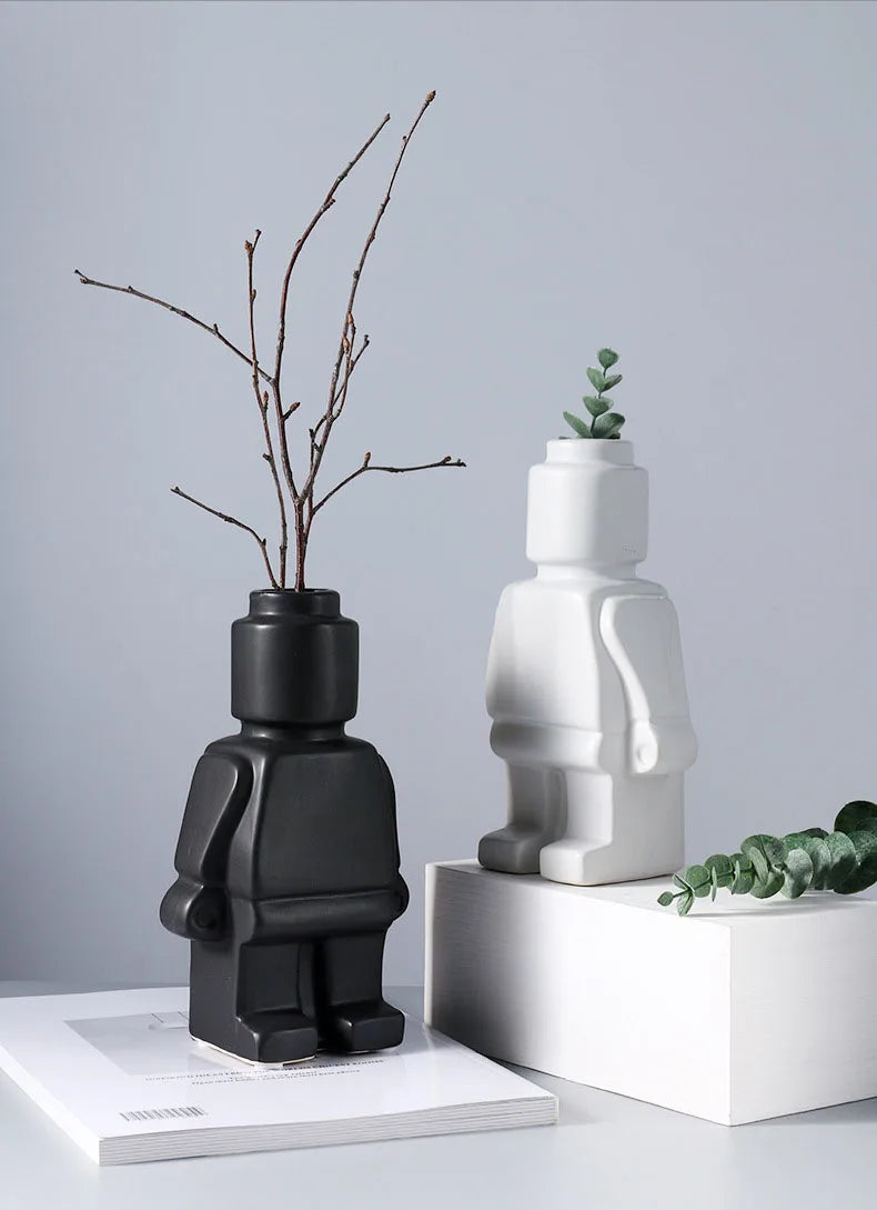 J.Y.R® European Resin Block Man Flower Vase