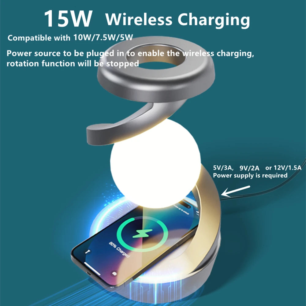 J.Y.R® Atmosphere Table Lamp with 15W Wireless Charger