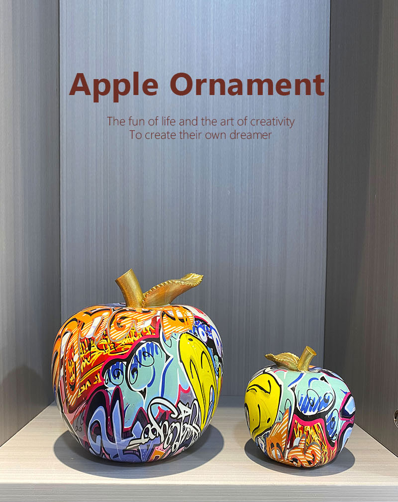 J.Y.R®Graffiti Painted Apple Sculpture