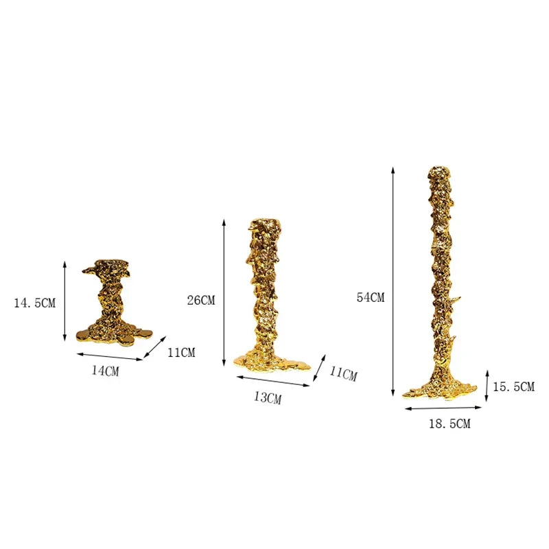 J.Y.R® Golden Resin-plated Surface Melt Shape Candle Holder