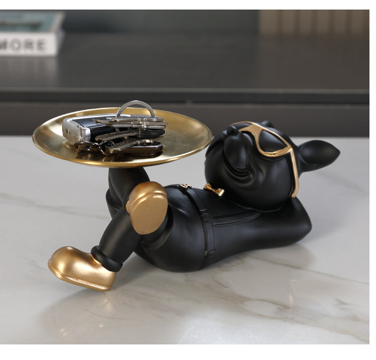 J.Y.R® Zen Bulldog Sculpture And Tray