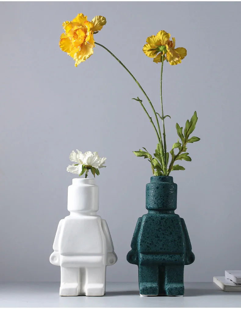 J.Y.R® European Resin Block Man Flower Vase