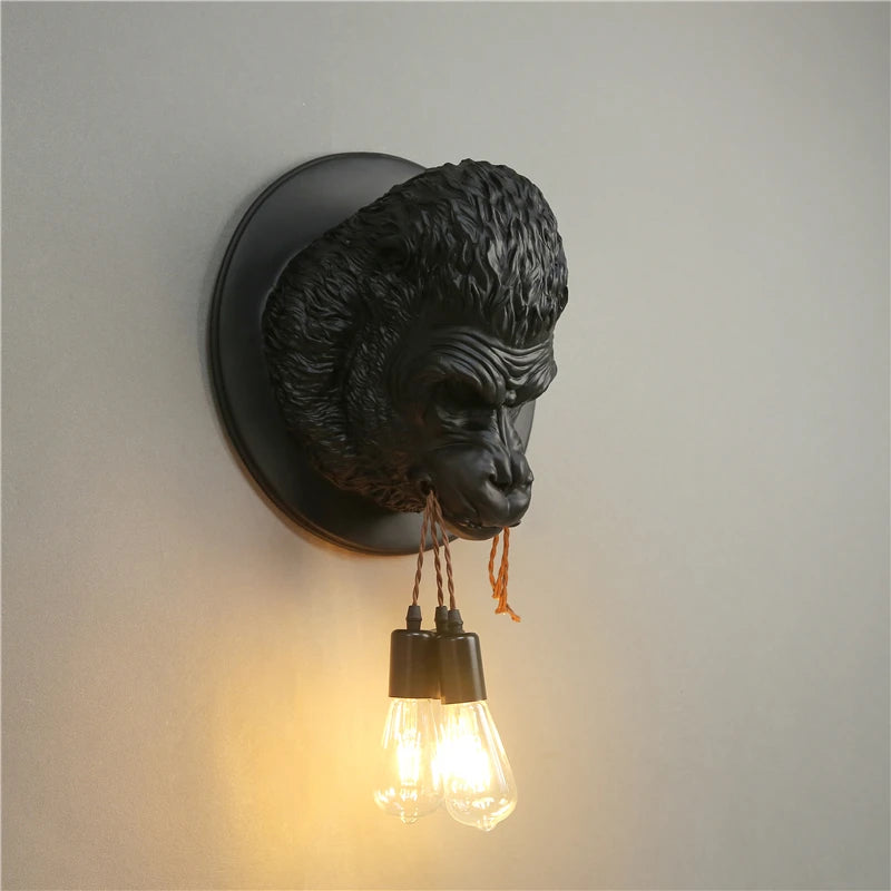 J.Y.R® Modern Gorilla and Bulldog Resin Wall Lamp