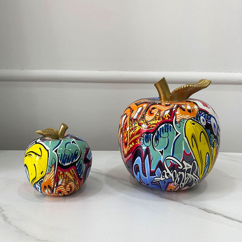 J.Y.R®Graffiti Painted Apple Sculpture