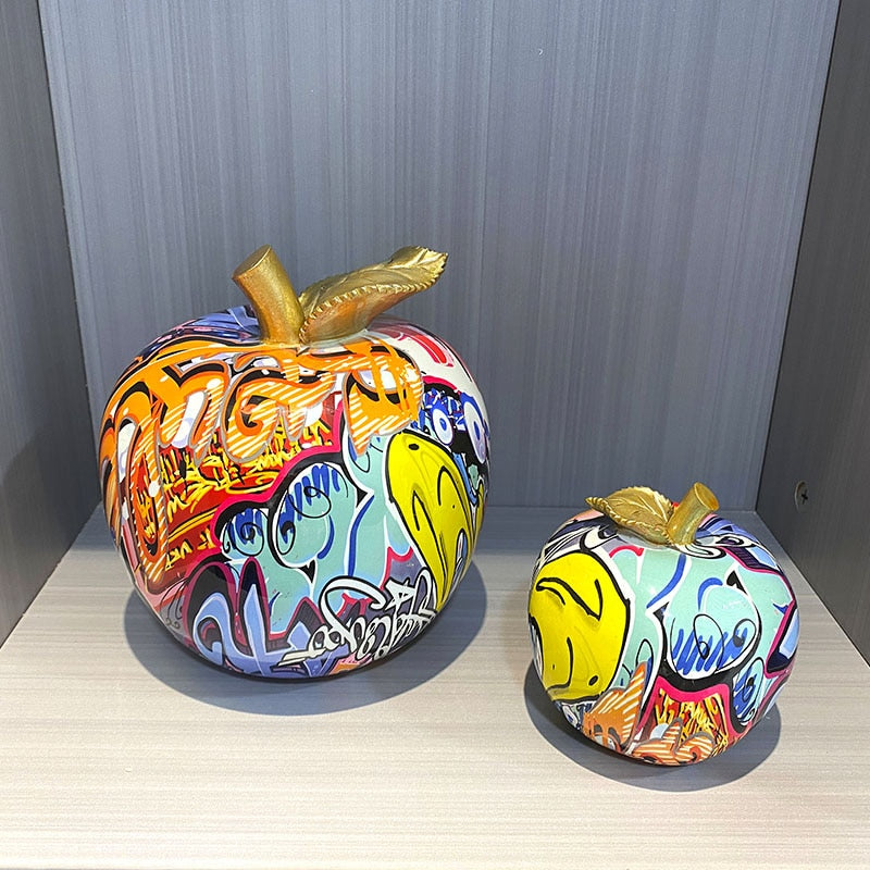 J.Y.R®Graffiti Painted Apple Sculpture