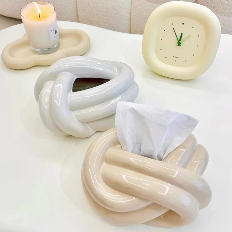 J.Y.R® Ceramic Knotted Tissue Box