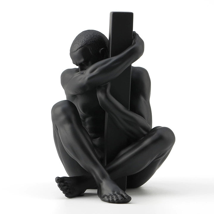 J.Y.R® Creative Body Art Naked Man and Pillar Sculpture