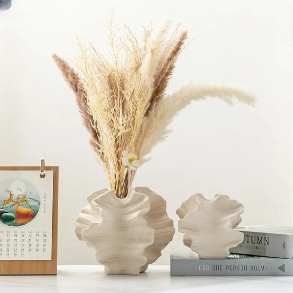 J.Y.R Creative Irregular Wrinkle Vase in WhiteJ.Y.R Creative Irregular Wrinkle Vase in White