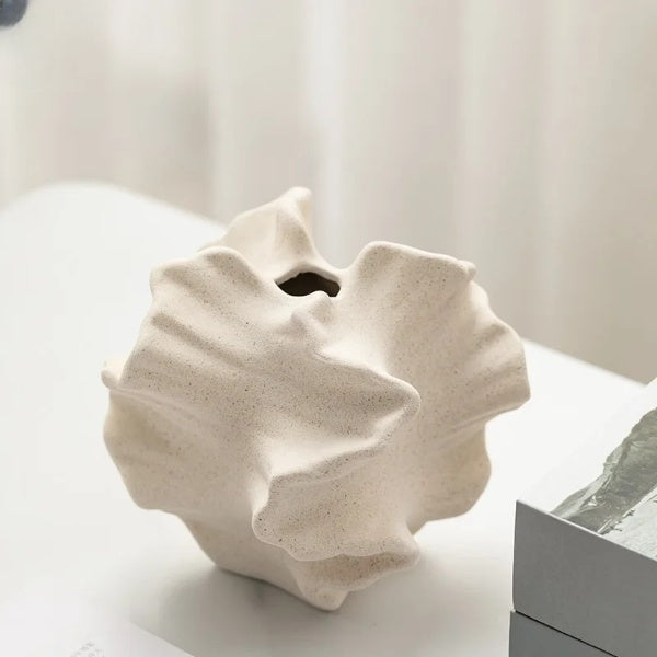 J.Y.R® Creative Irregular Wrinkle Vase - Unique Home Decor Ceramic Vase