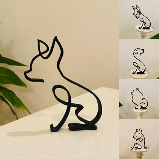 J.Y.R®Iron Dog and Cat Sculptures