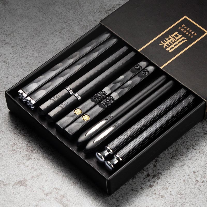 J.Y.R®Luxury Chopsticks 5 Pairs Black