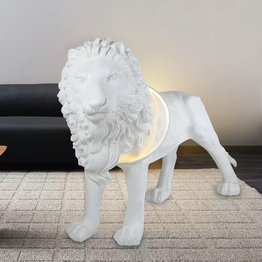 J.Y.R® King LED Floor Lamp - Intricate lion sculpture with LED lighting. Adds sophistication and elegance to any room.